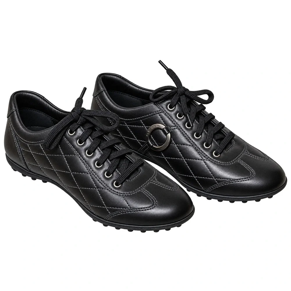 Geox Donna Quilted Leather Respira Sneakers Women 37 Black Italian Style